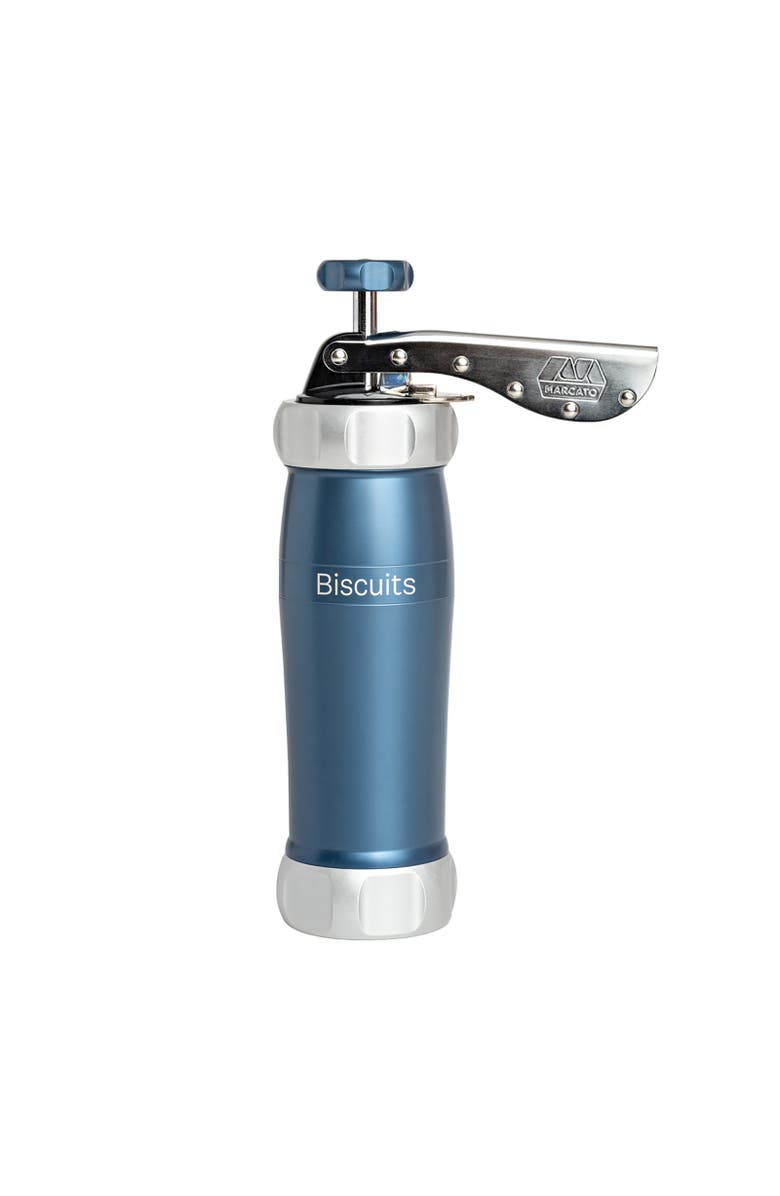Marcato Design Series Biscuit Maker Press, Includes 20 Cookie Disc Shapes, Main, color, Powder Blue