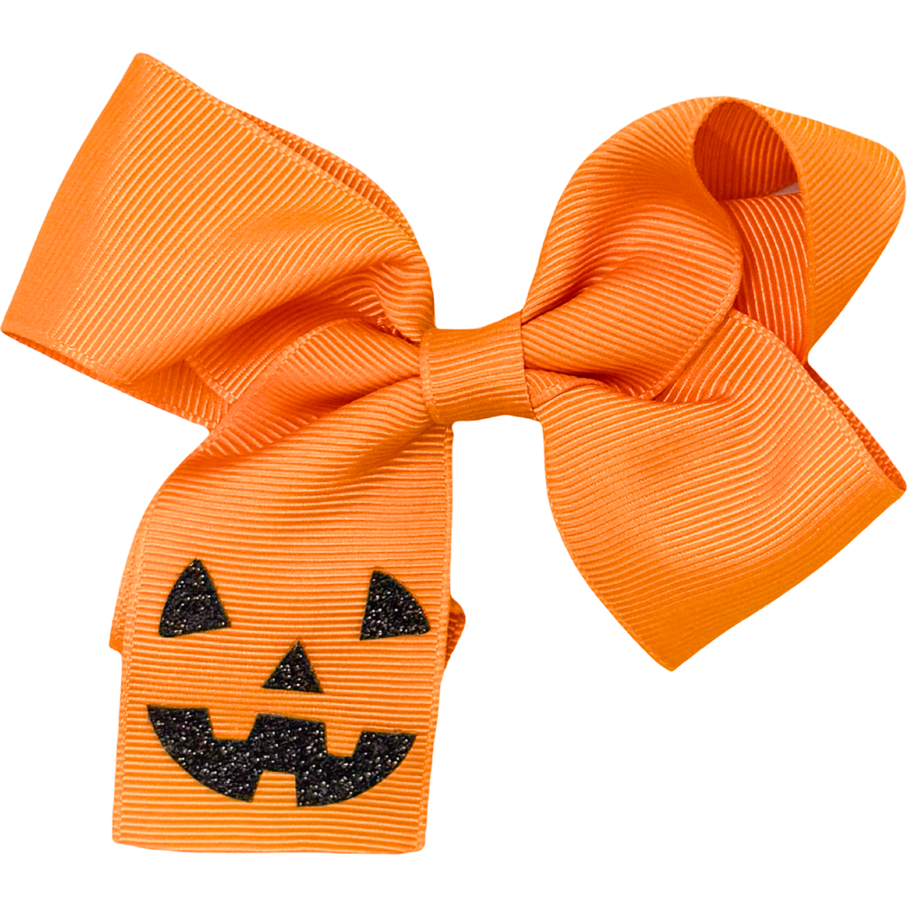 Bits & Bows Jack-o-lantern Halloween Hair Bow In Orange