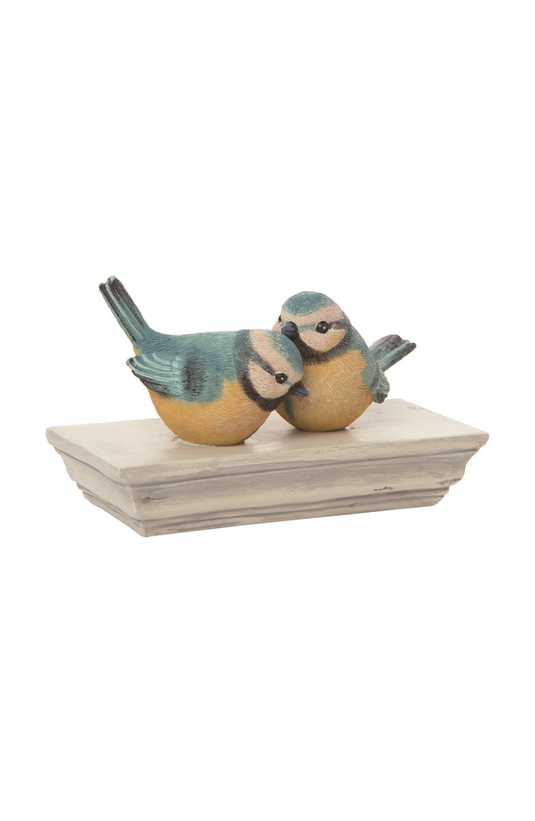 Transpac Resin 6.75" Multicolor Spring Snuggling Birds Decor, Main, color, Multicolored
