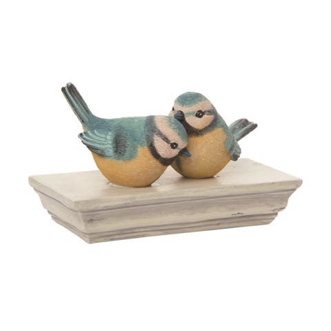Resin 6.75" Multicolor Spring Snuggling Birds Decor