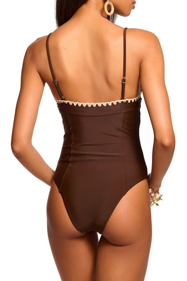 Addisyn Embroidered Underwire One-Piece Swimsuit, Alternate, color, BEACH BROWN W/ CREAM CROCHET