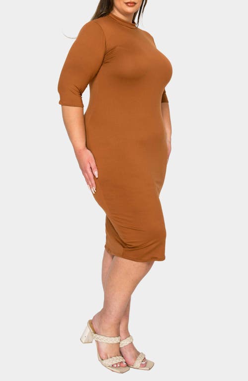 L I V D Mona Midi Dress In Cognac