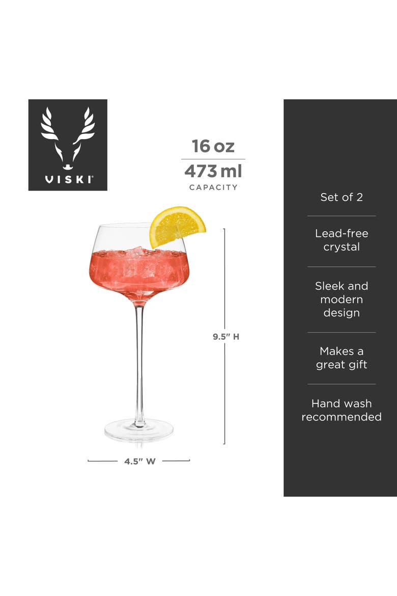 Raye Crystal Angled Amaro Spritz Glasses Set of 2, Alternate, color, Clear
