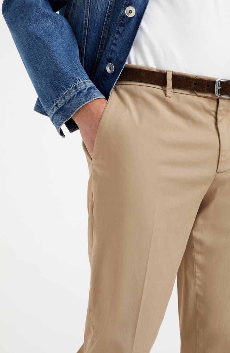 Brunello Cucinelli Garment-dyed Italian fit American Pima cotton comfort gabardine trousers, Alternate, color, 