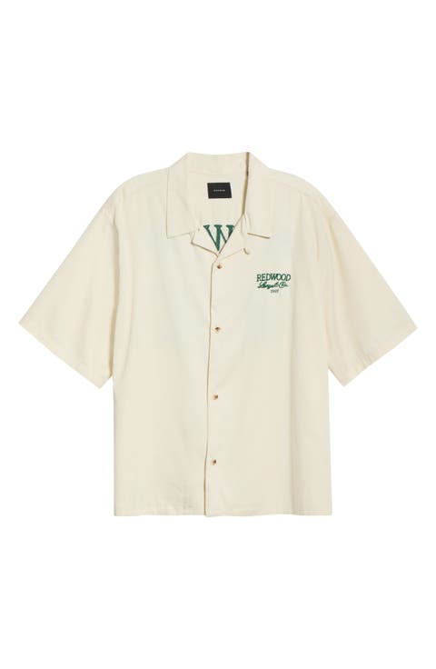Redwood Embroidered Camp Shirt