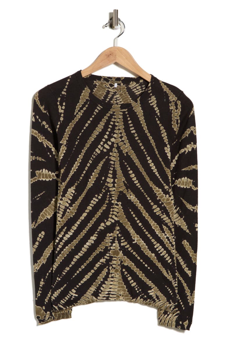Crewneck Knit Top, Alternate, color, BLACK SAVANNAH WASH