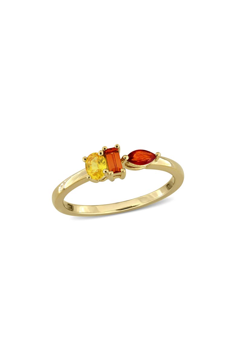 DELMAR Multishape Orange & Yellow Sapphire Ring, Main, color, Yellow