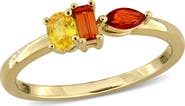 DELMAR Multishape Orange & Yellow Sapphire Ring
