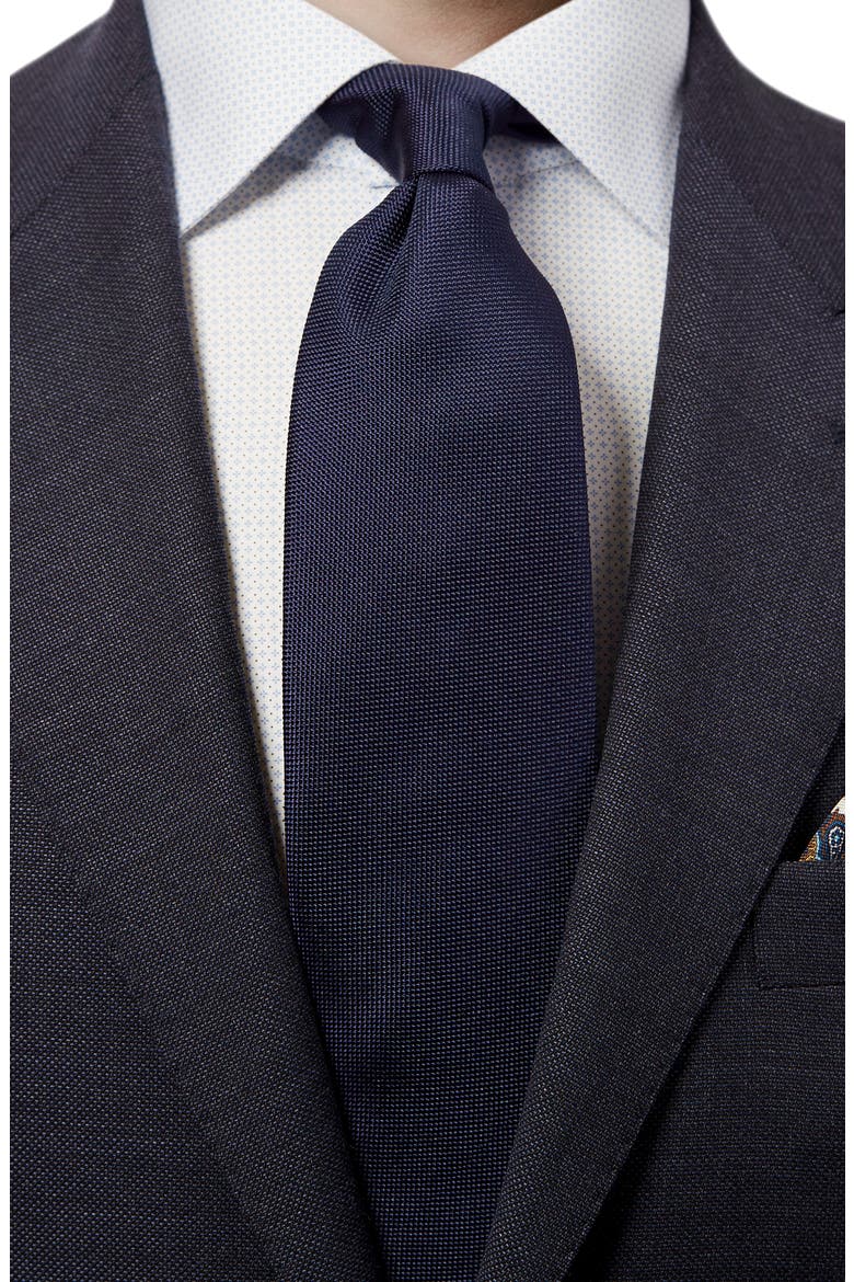 Solid Silk Tie, Alternate, color, NAVY