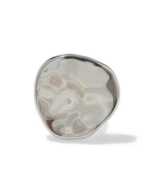 Weworewhat Hammered Plate Ring In Silver