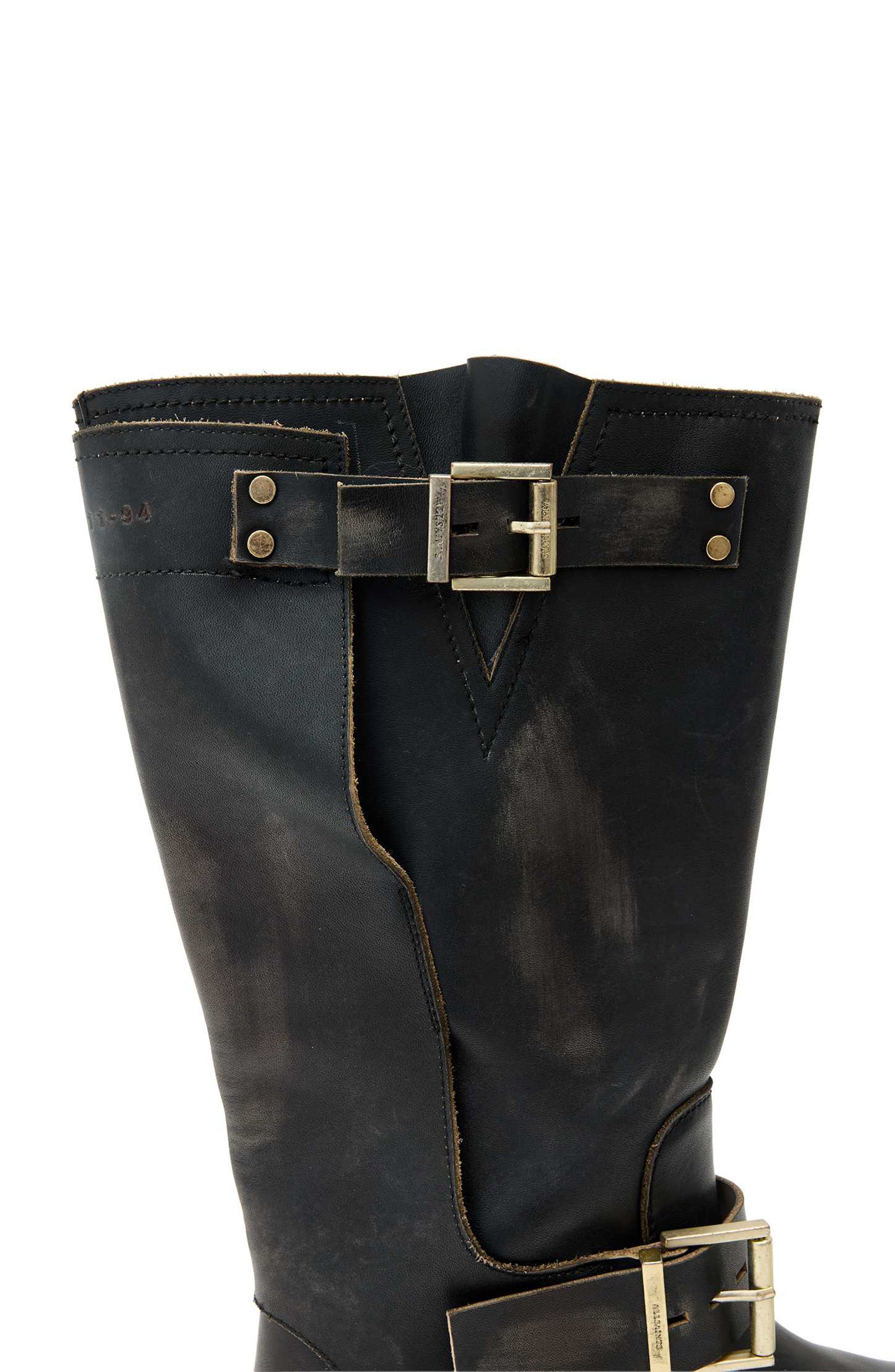 AllSaints Tay Biker Boot, Alternate, color, Dark Brown