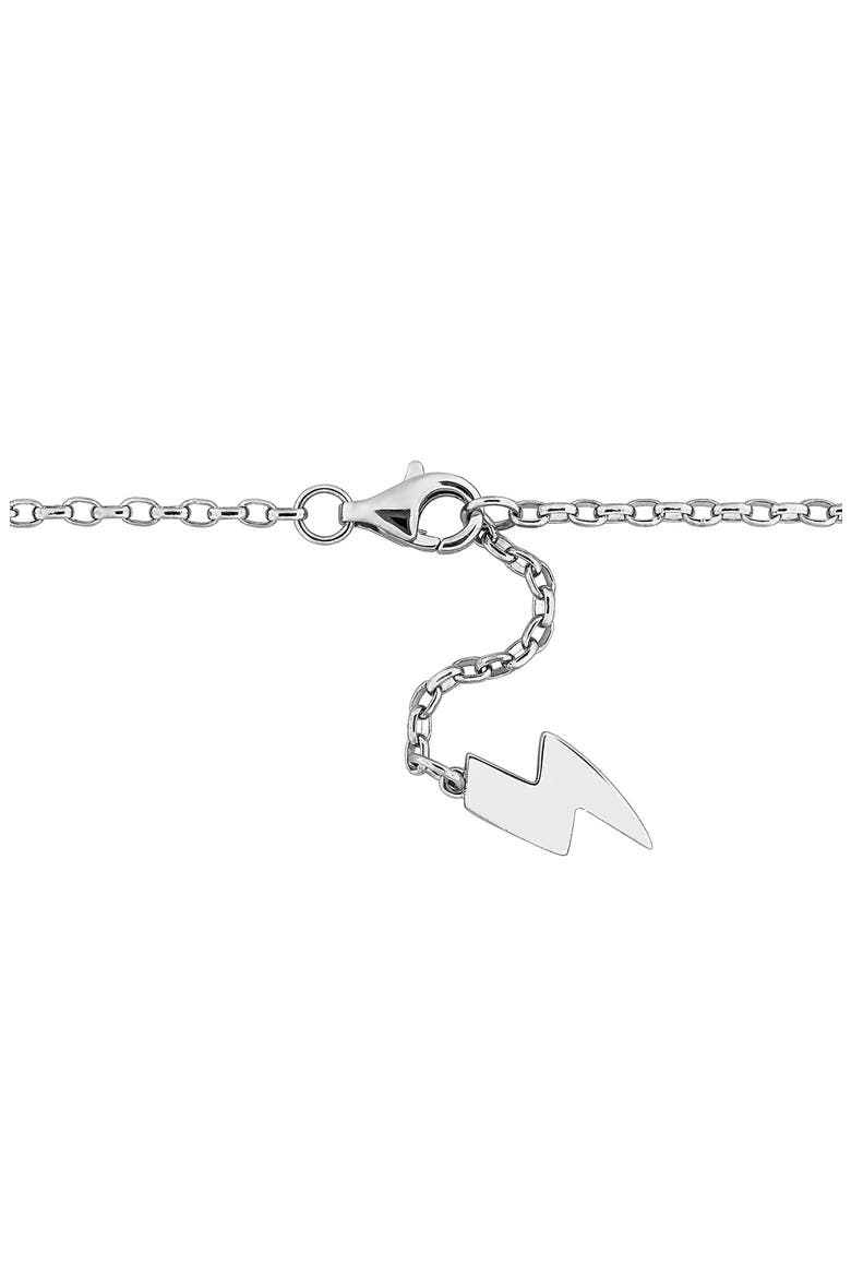 Sterling Silver Created White Sapphire Charm Bracelet, Alternate, color, SILVER