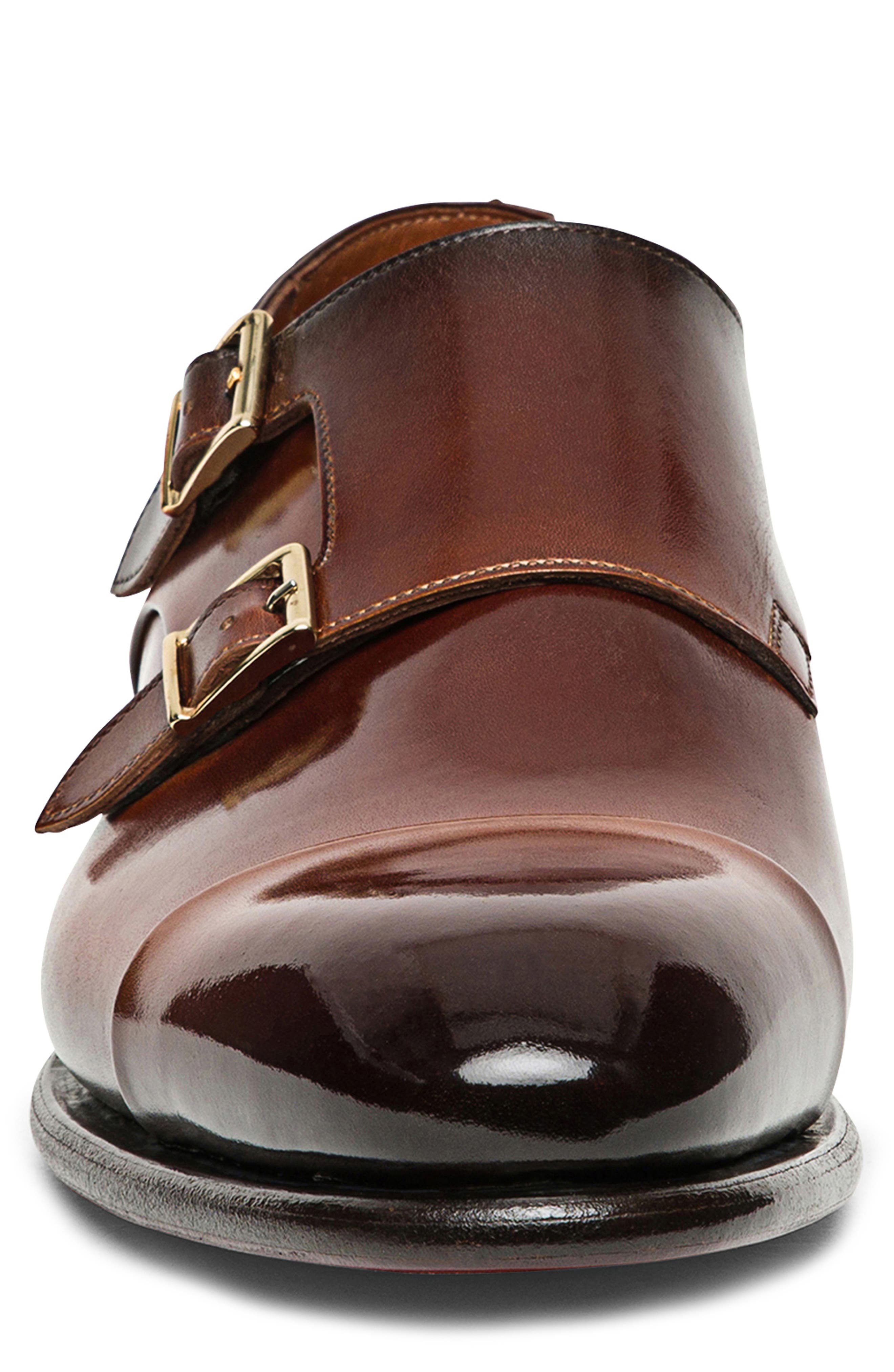 IRA Double Monk Strap Shoe, Alternate, color, DARK BROWN