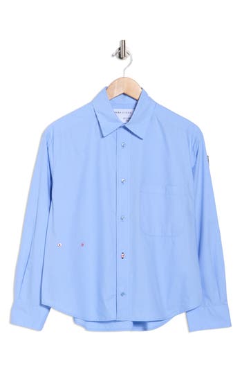 Cissa The Daily Cotton Button-up Shirt In Blue