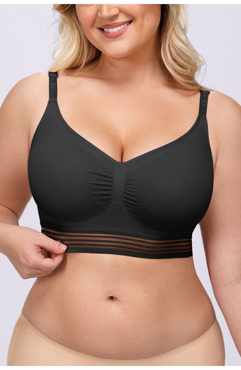 Shapellx Wireless Full Coverage Seamless Bra, Alternate, color, Black