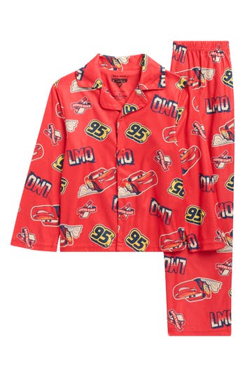 Ame Kids' Cars Long Sleeve Pajamas In Red