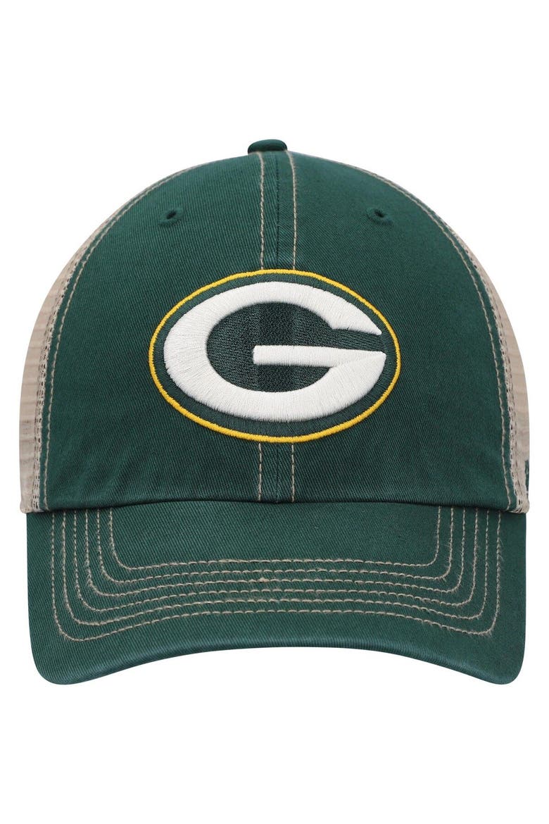 Men's '47 Green/Natural Green Bay Packers Trawler Trucker Clean Up Snapback Hat, Alternate, color, Green