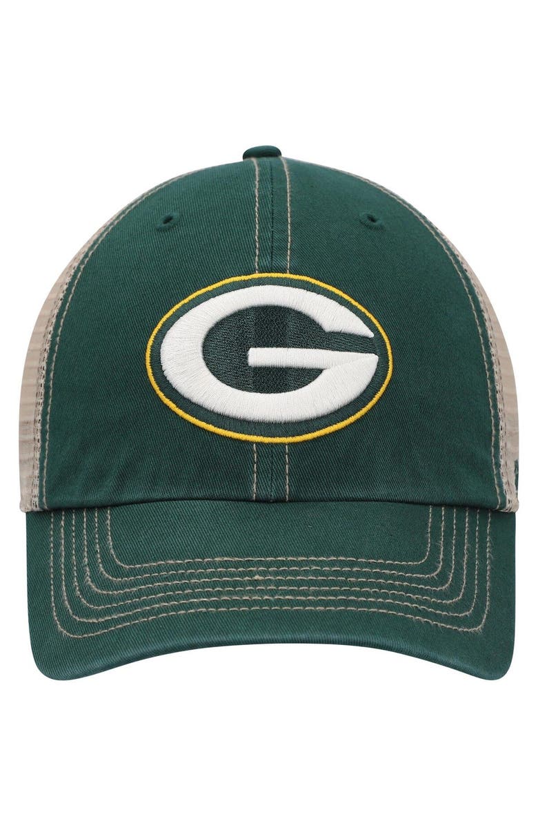 '47 Men's '47 Green/Natural Green Bay Packers Trawler Trucker Clean Up Snapback Hat, Alternate, color,