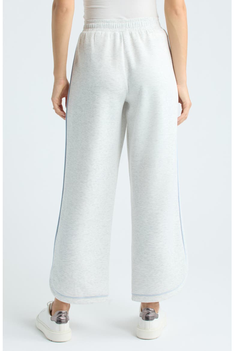 Wide Leg Track Pants, Alternate, color, HEATHER CREAM/ XENON BLUE