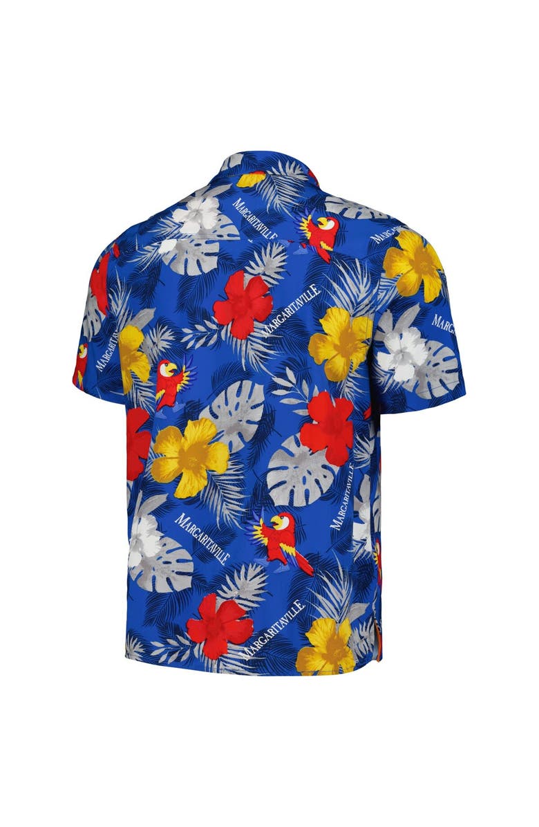 Margaritaville Men's Margaritaville Royal Chase Elliott Island Life Floral Party Full-Button Shirt, Alternate, color, Royal