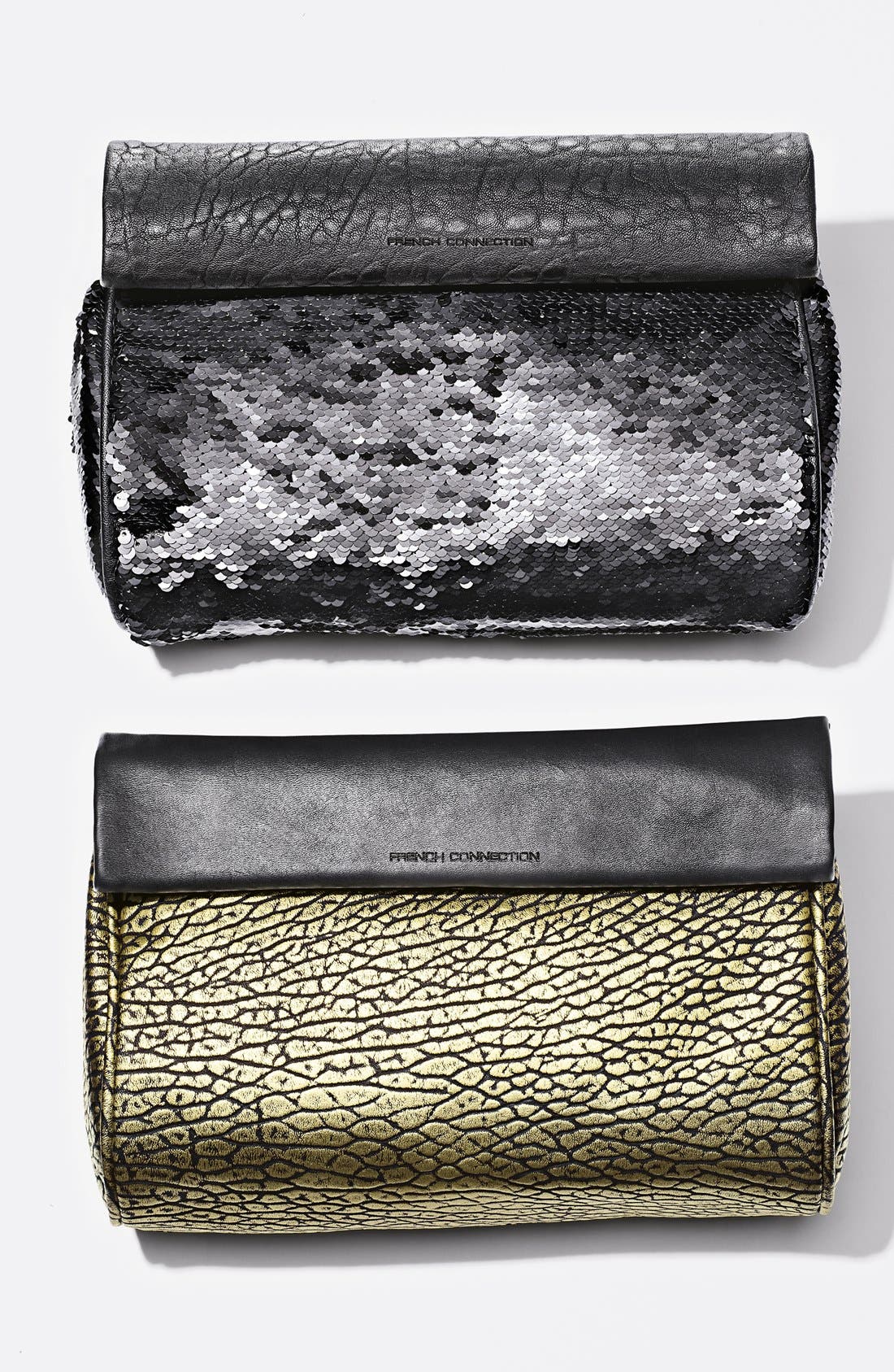 'Spectrum' Foldover Clutch, Alternate, color, BLACK