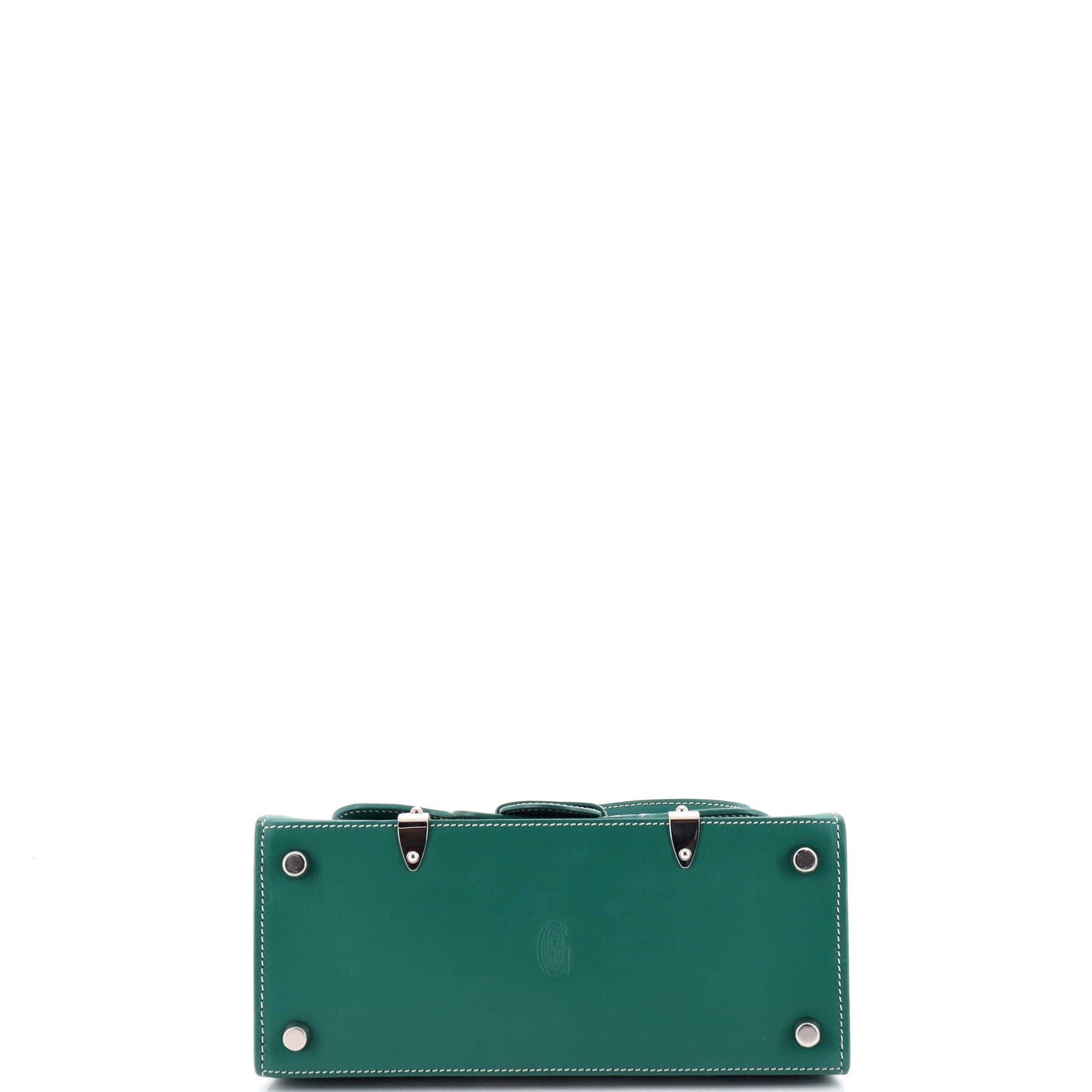 Structured Saigon Top Handle Bag Coated Canvas with Leather Mini, Alternate, color, Green