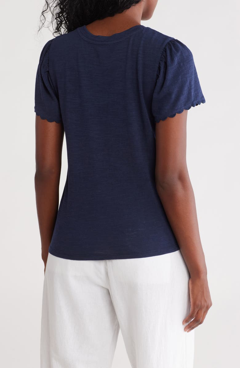 Caslon<sup>®</sup> Scallop Trim T-Shirt, Alternate, color, Navy Still