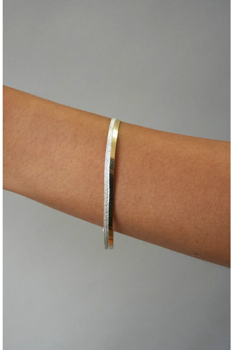 Two-Tone Flat Snake Chain Bracelet, Alternate, color, GOLD/ SILVER