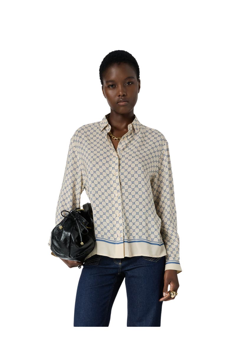 Clariane Monogram Print Shirt, Main, color, Jeans