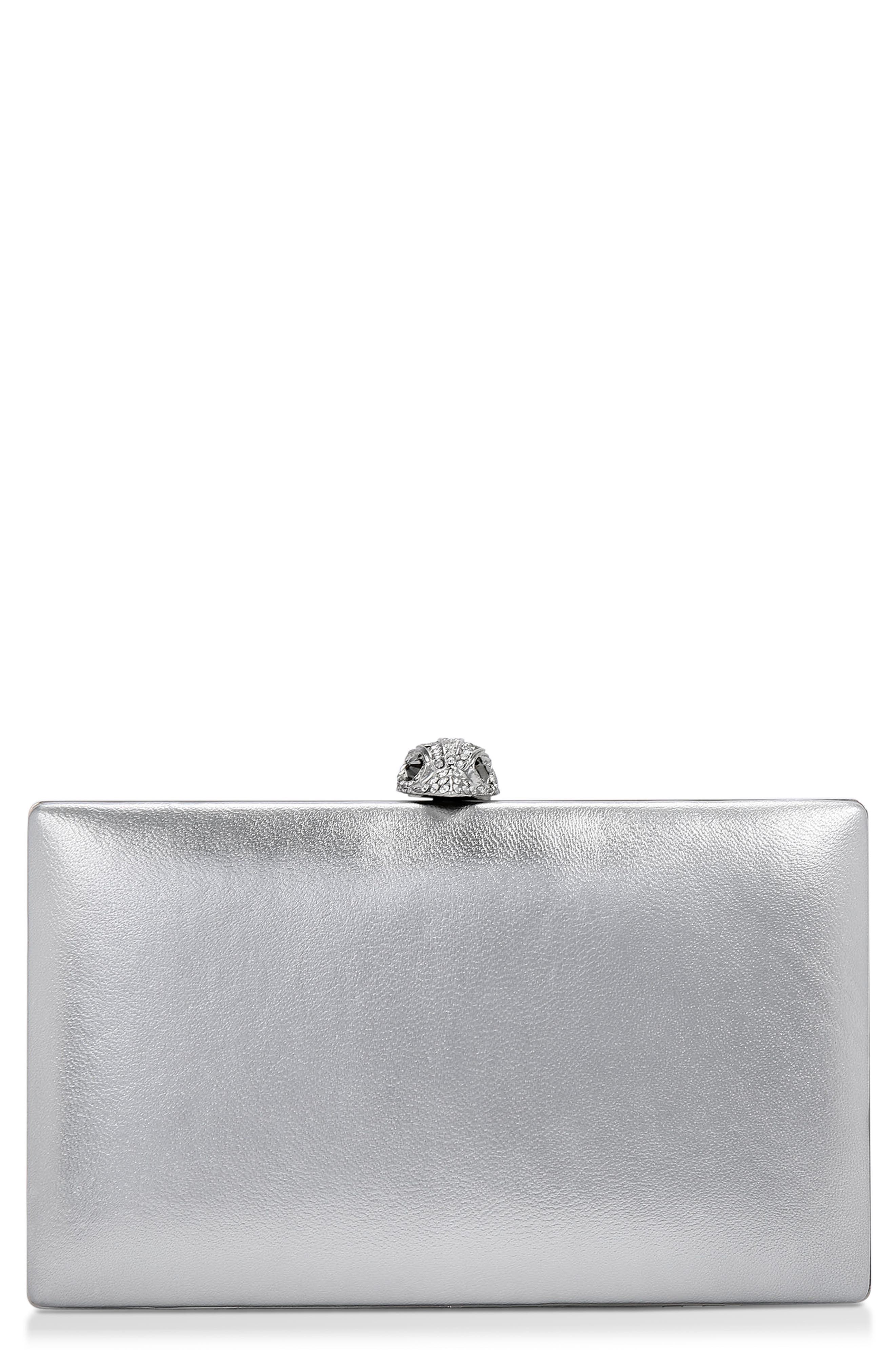 Kurt Geiger London Kensington Metallic Leather Clutch, Main, color, 