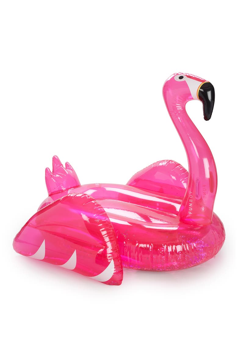 Glitter Flamingo Pool Float, Main, color, PINK