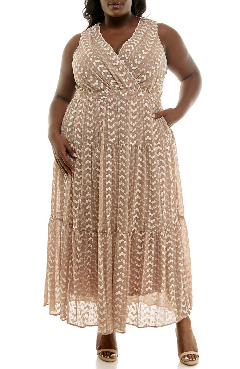 Taylor Dresses Floral Tiered Maxi Dress, Main, color,