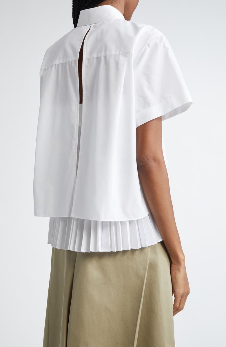 Sacai Ruffle Poplin Shirt, Alternate, color, 