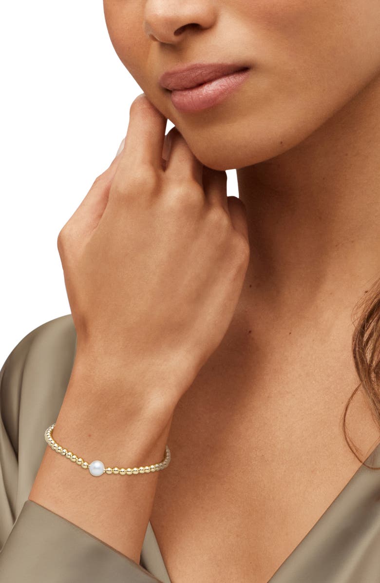 Frankie & Zoe 8mm Pearl Beaded Bracelet, Alternate, color, Yellow Gold