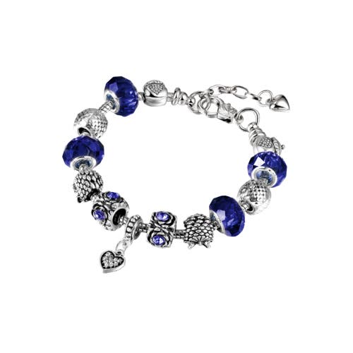 Donatello Gian Heart Charm Bracelet In Blue