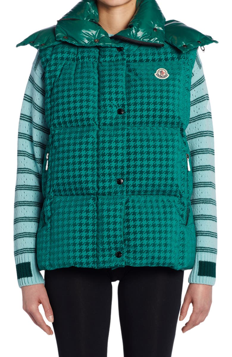 Moncler Luzule Quilted Down Vest with Removable Hood, Main, color,