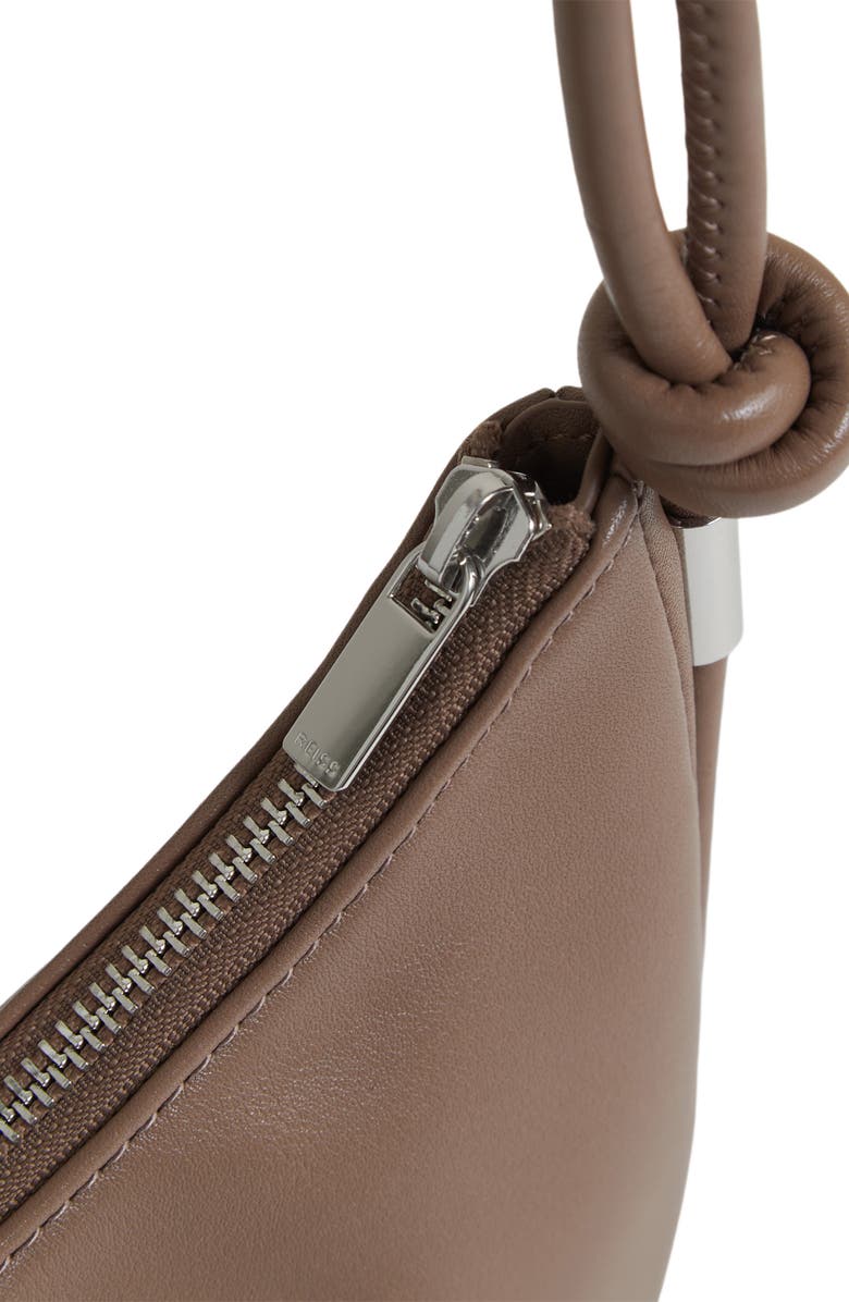 Reiss Harriet Leather Shoulder Bag, Alternate, color, Neutral