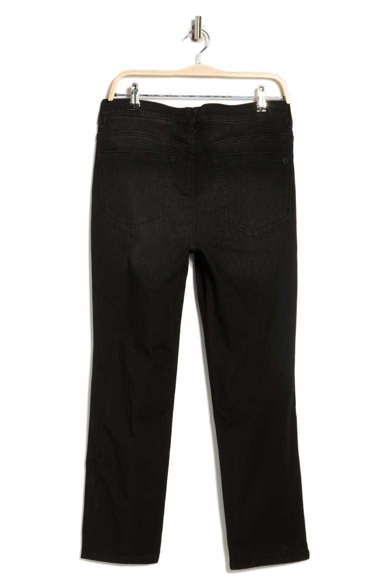 'Ab'Solution High Waist Straight Leg Jeans, Alternate, color, BLACK