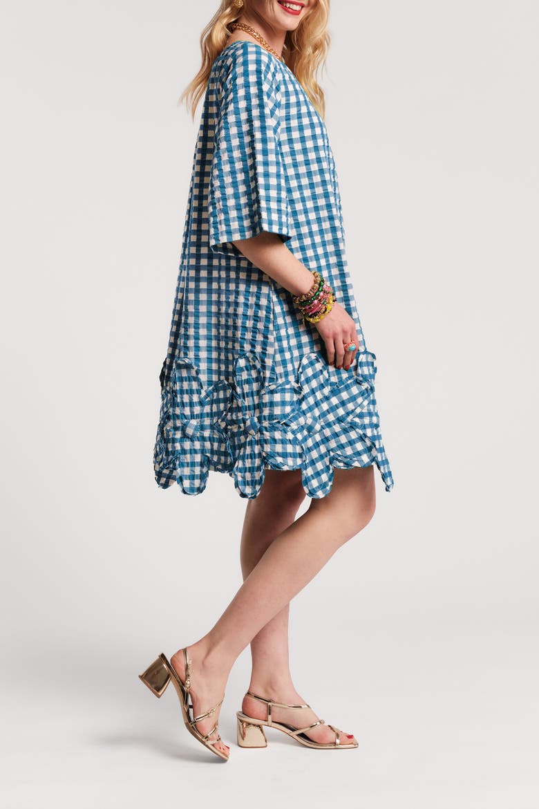 Zennia Mini Dress Gingham, Alternate, color, Blue/White