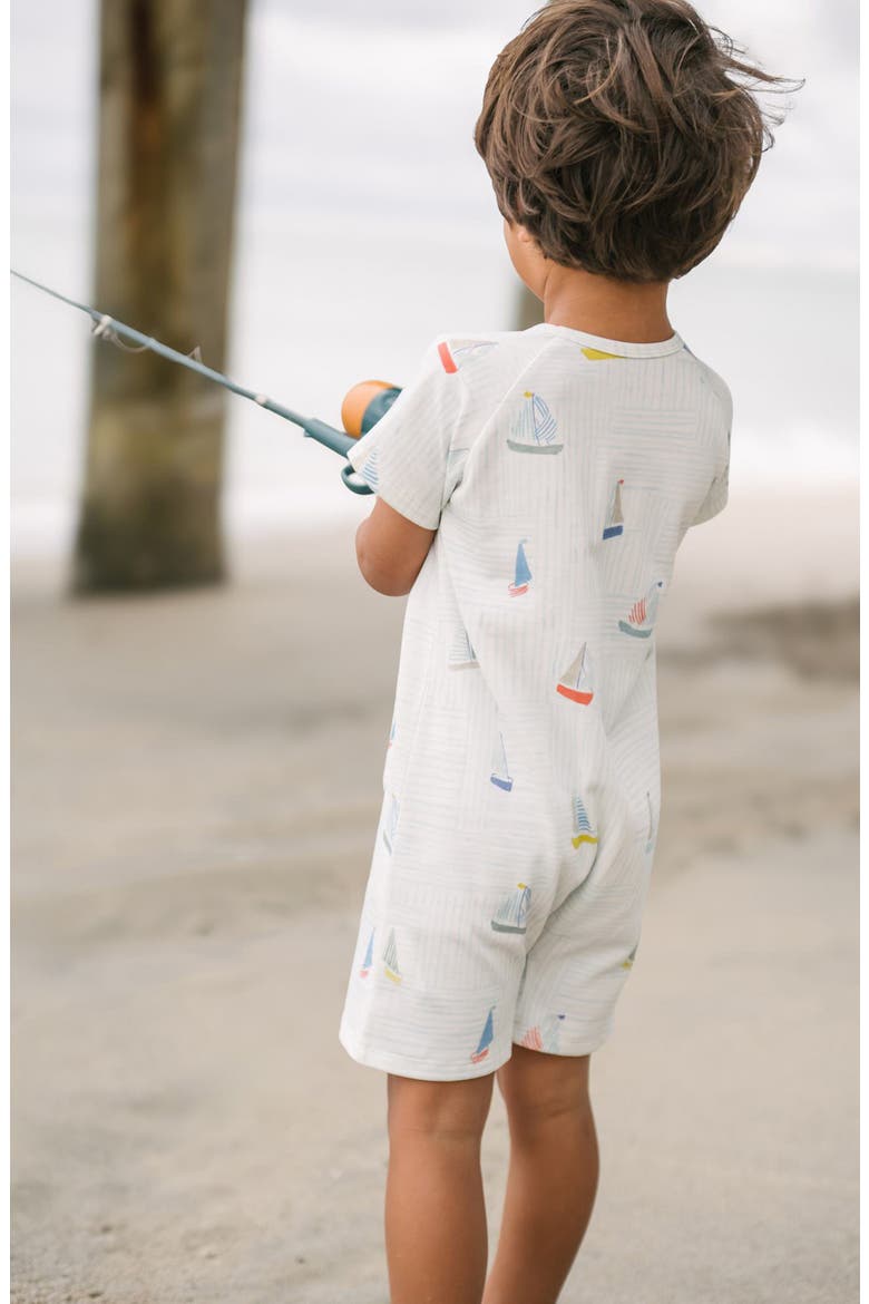 Kids' Patch Pocket Organic Cotton Romper, Alternate, color, SET SAIL