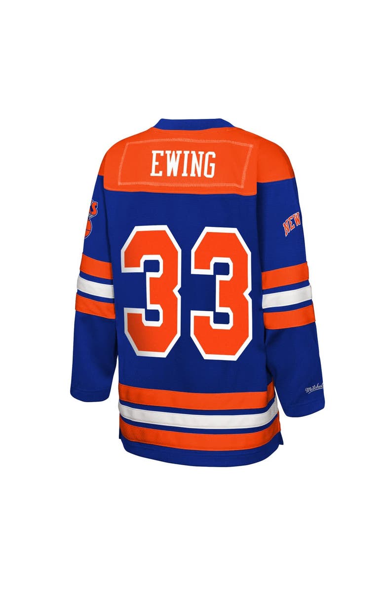 Mitchell & Ness Youth Mitchell & Ness Patrick Ewing Blue New York Knicks Maxxed Out 2.0 Fashion Hockey Jersey, Alternate, color, Blue