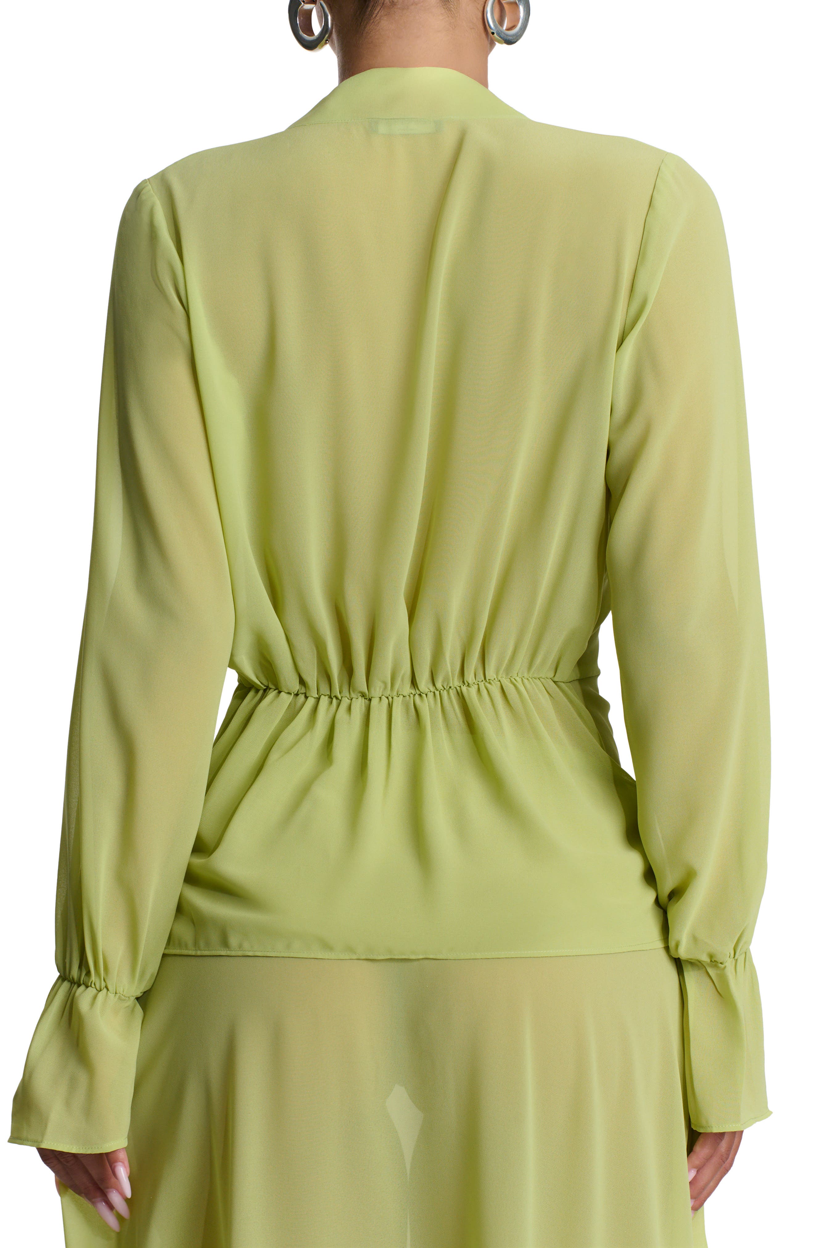 Plunge Tie Front Chiffon Top - image 4