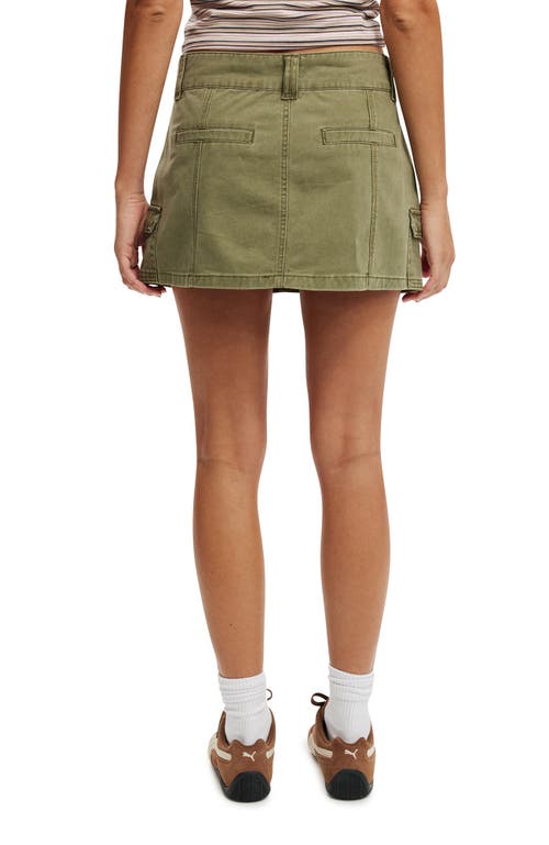 Shop Cotton On Benny Cargo Skirt In Washed Cactus Green