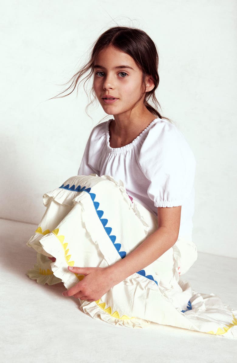 Mini Boden Kids' Cotton Tiered Midi Skirt, Alternate, color, Soft Ivory Rainbow