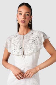 Coast Embellished Beaded Bridal Cape