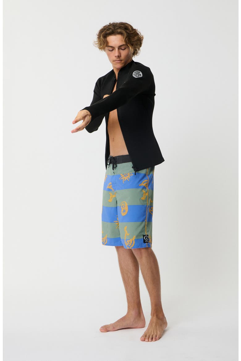 Mirage Disorder Striped Board Shorts, Alternate, color, DEEP RIVERSIDE