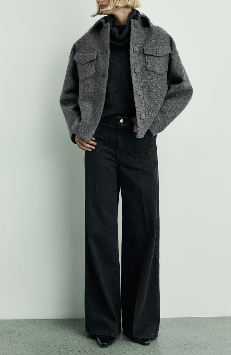 MANGO Patch Pocket Wide Leg Jeans, Alternate, color, 