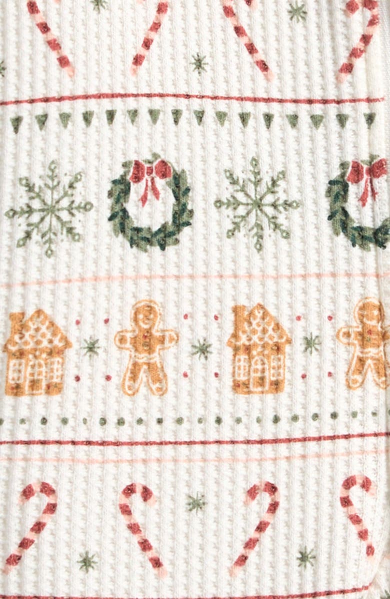 Petit Lem Holiday Treats Fair Isle Fitted Footie Pajamas, Alternate, color, Off White