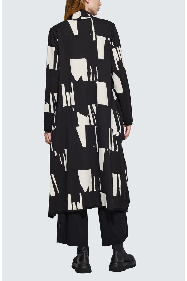 Aqualina Printed Jersey Duster, Alternate, color, Ivory Black