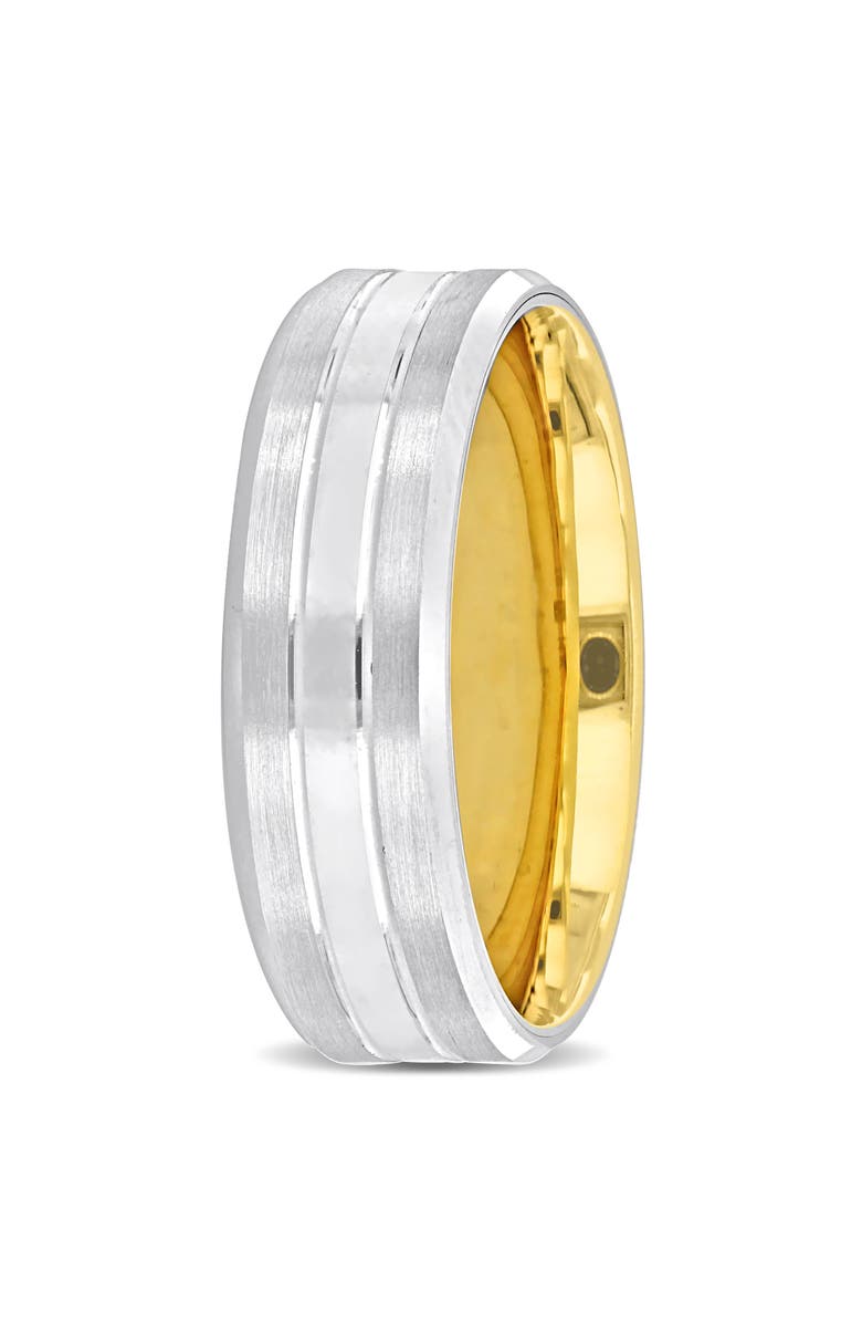 Julianna B. Men
s Split Satin Finish Band 14k Two-Tone, Alternate, color, 